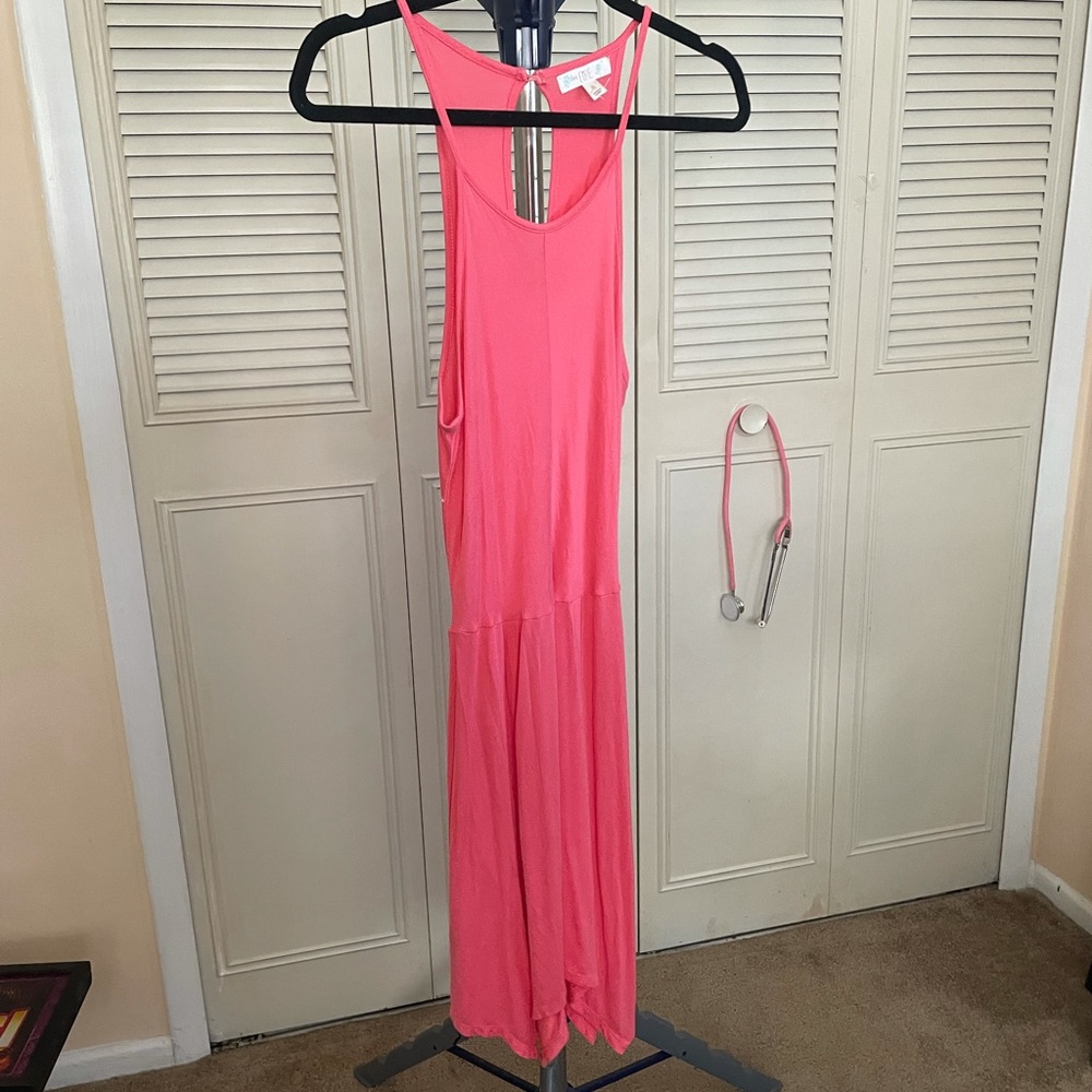 ❤️Love Fire Pink asymmetrical key hole back dress size medium